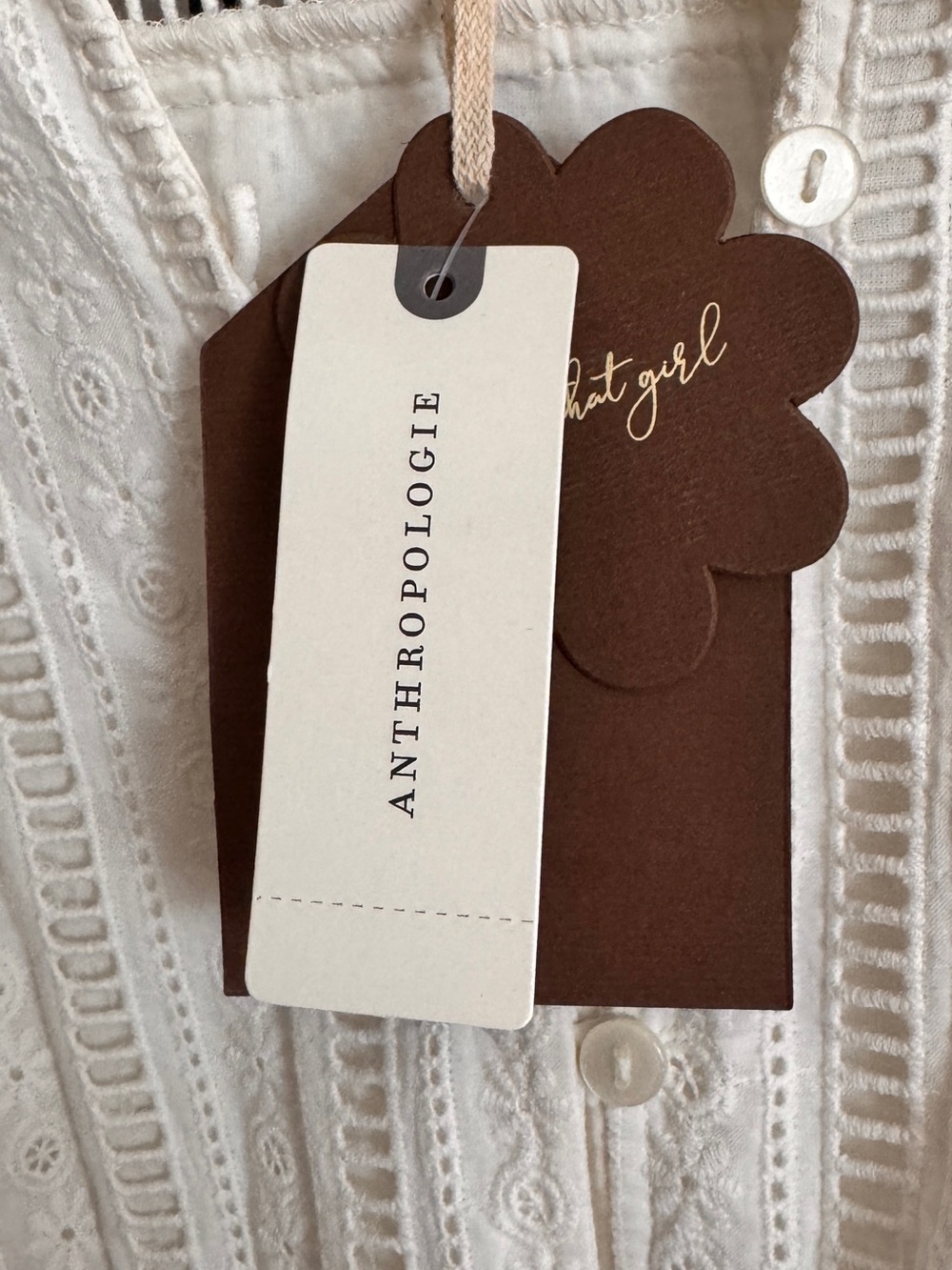 Anthropologie White Lace Eyelet Peasant Tunic - Picture 4 of 5